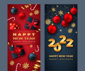 Vertical banners2022 new year vector