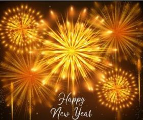 Very beautiful 2022 New Years fireworks vector