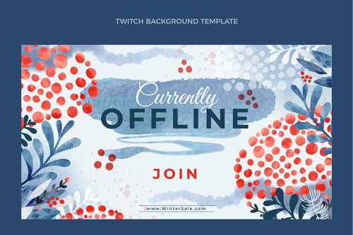 Watercolor winter twitch background vector