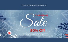 Watercolor winter twitch banner vector