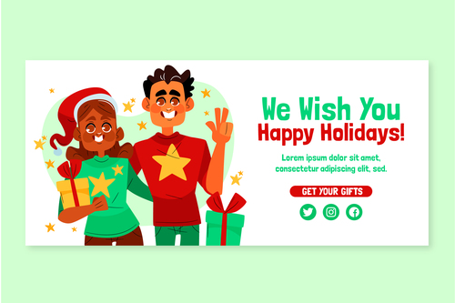 We wish you happy holiday vector