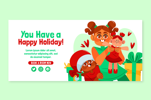 You have a happy holiday banner vector