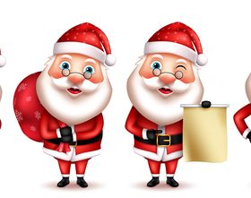 happy new year santa claus cartoon vector