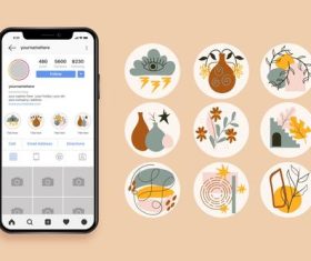 Abstract Instagram icons vector