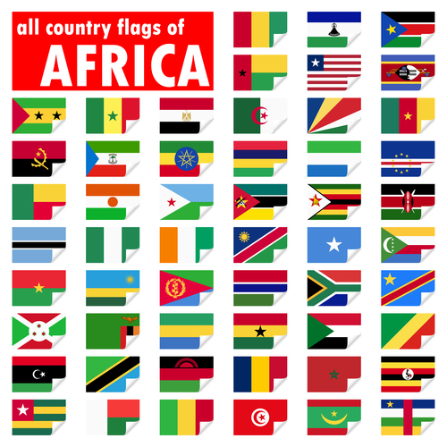 All country flags of africa vector