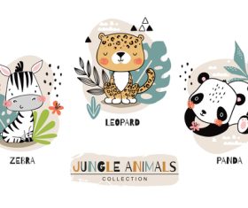 Animal cartoon background vector