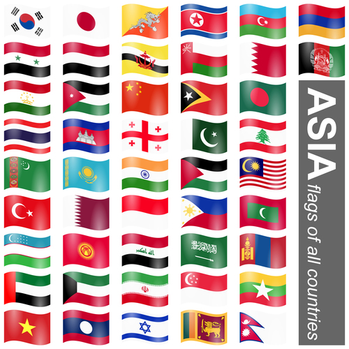 Asia country flag icon vector