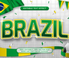 BRAZIL editable text effect comic and cartoon style vector
