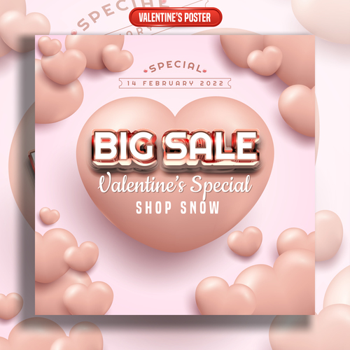 Big sale valentines day special vector