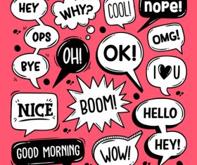 Black and white cartoon bubbles font vector