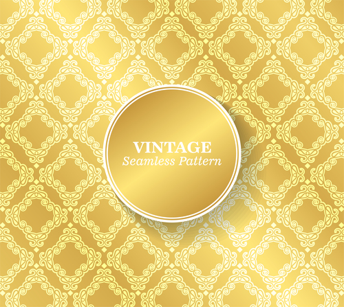 Bright gold seamless luxury vector pattern
