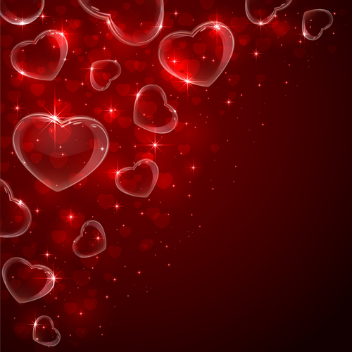 Bubbles hearts vector
