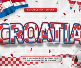 CROATIA editable text effect comic and cartoon style vector