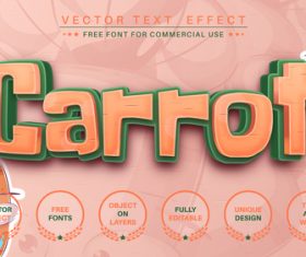 Carrof 3d editable text style vector