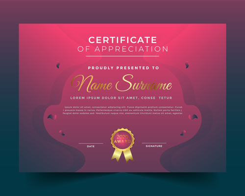 Certificate template with modern elements vector