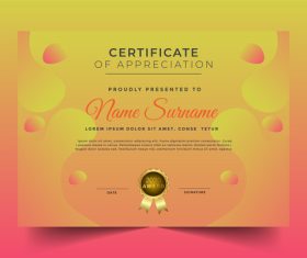 Colorful certificate template vector