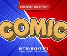 Comic vector editable text effect