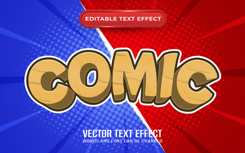 Comic vector editable text effect