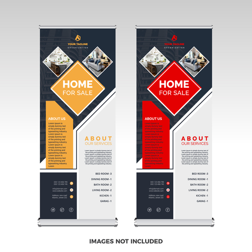 Creative roll up banner template vector