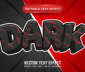 Dark editable text effect comic and cartoon style vector