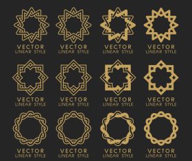 Different geometric golden linear style vector