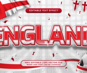 ENGLAND editable text effect comic and cartoon style vector