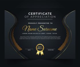Editable elegant certificate of achievement vector