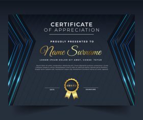 Elegant certificate template vector