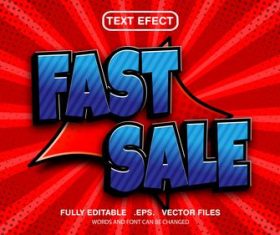 Fast sale 3d editable text style vector