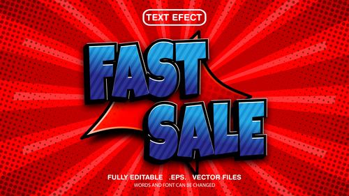 Fast sale 3d editable text style vector