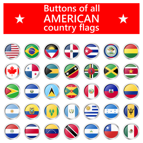 Flags icons of different countries vector