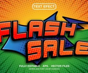 Flashsale 3d editable text style vector
