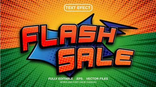 Flashsale 3d editable text style vector