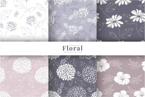 Flowers pattern collection vector