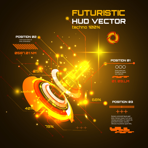 Futuristic hud background vector