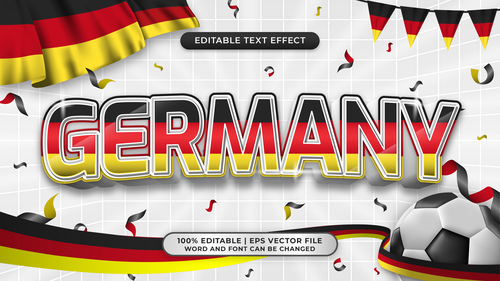 GERMANY editable text effect comic and cartoon style vector