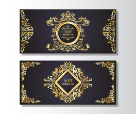 Gold decoration VIP card design vector banner