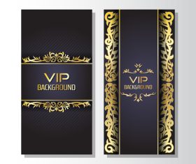 Golden macrame erect VIP card design vector