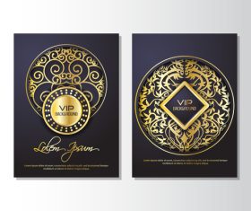 Golden pattern VIP card design vector