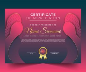Gradient colorful luxury certificate template vector