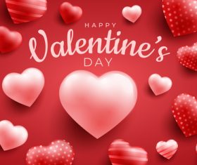Happy valentines day banner with sweet hearts vector
