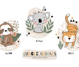 Jungle animals cartoon vector