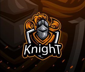 Logo brown knight vector