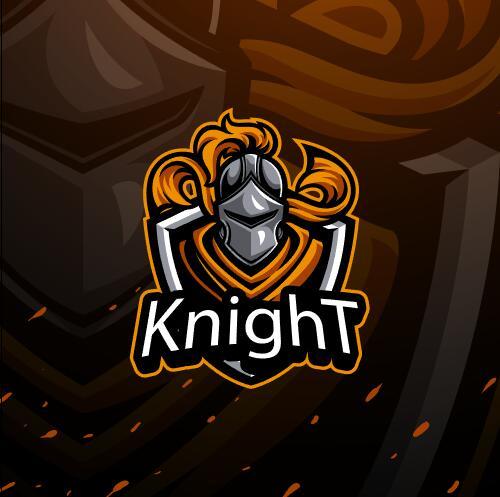 Logo brown knight vector