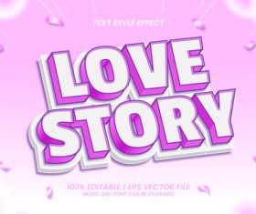 Love story text style effect vector