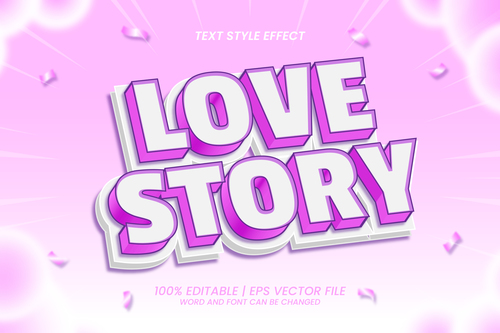 Love story text style effect vector