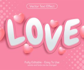 Love vector text effect