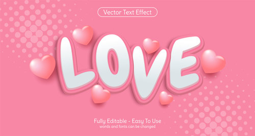 Love vector text effect