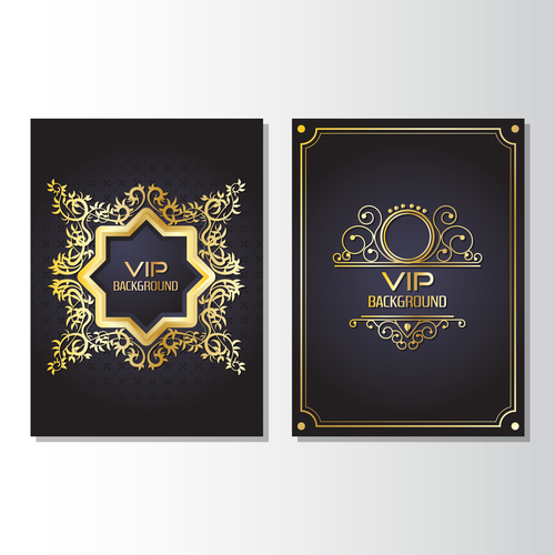 Luxury golden VIP card design vector