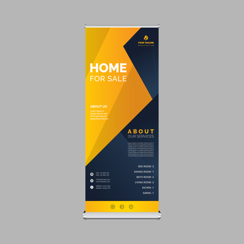 Multipurpose roll up banner template vector